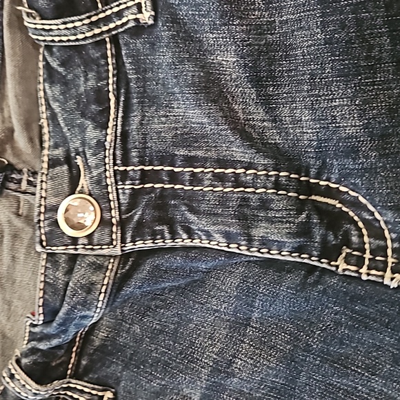 "ANTIQUE RIVET" Low- rise Bootcut BEAUTIFUL DENIM DESIGNER STRETCH !! JEAN 16W - Picture 4 of 10